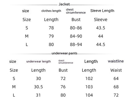 Long Sleeve Knitted Thermal Pajamas Loose Trousers Underwear Three-piece Set