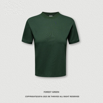Long-staple Cotton Round Neck Casual Sports Short Sleeve Shoulder