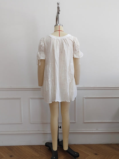 Lace White Dress Women's A-line Skirt
