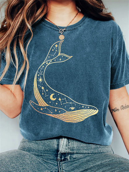 Women's Letter Casual Loose Short Sleeves Blouse