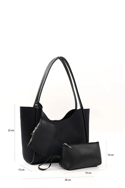 Black Suede Hand And Shoulder Bag