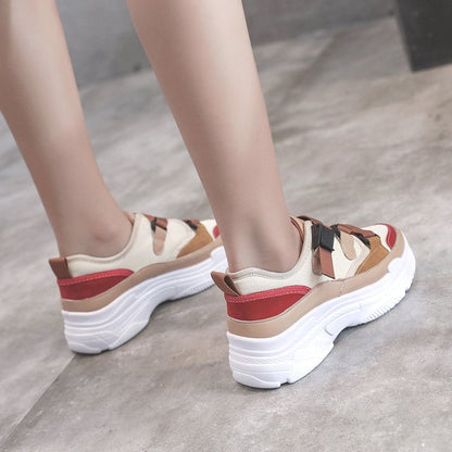 New Korean version of thick bottom buckle wild sneakers