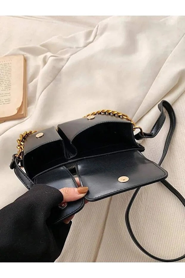 Black Baguette Shoulder Bag