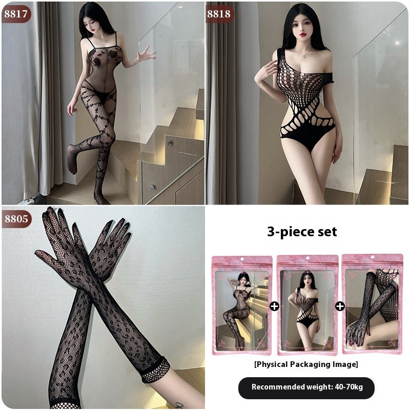 Underwear Plus Size Stockings Open Crotch Free Fishnet Clothes