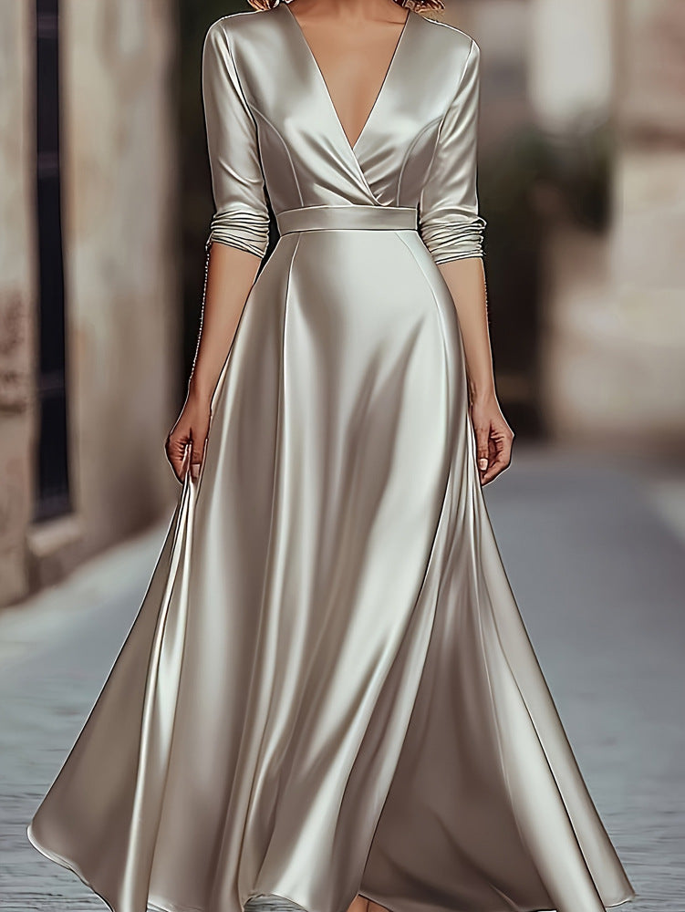 French-style Elegant Subtly Luxurious V-neck Dress With A Premium Feel