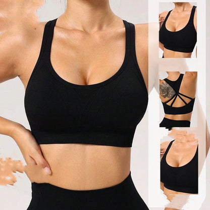 Seamless Knitted Sports Hollow-out Beauty Back Bra Strap Chest Pad Underwear
