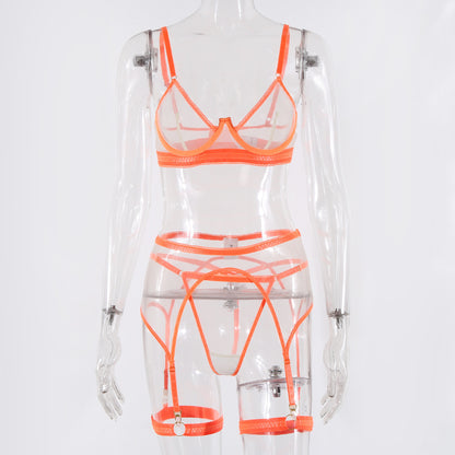 European And American Three-point Perspective Women's Underwear Set