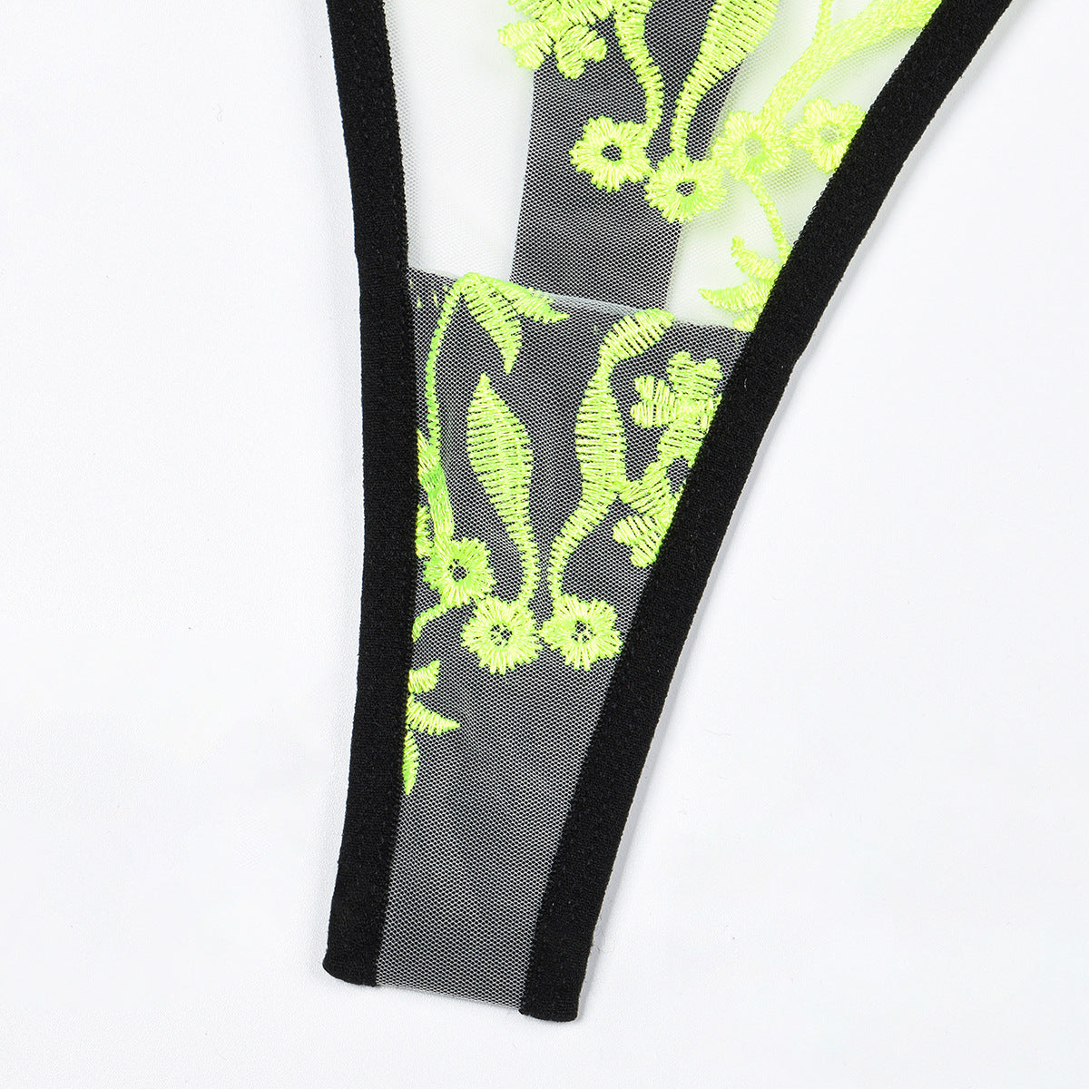 Embroidery Contrast Color Underwear Suit