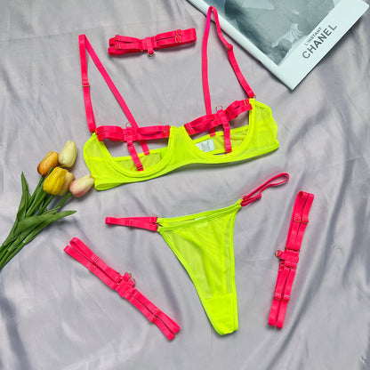 Two Color Stitching Straps Heavy Craft Underwear Four Piece Set