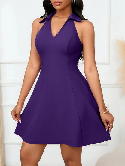 New Stylish And Elegant Casual Off-shoulder V-neck Belted Cropped Womens Dress