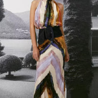 Sleeveless Wrap-Style Decorative Single-Breasted Lapel Dress Set