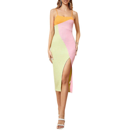 Womens Sexy Elegant Dress With A Slit And Open Back