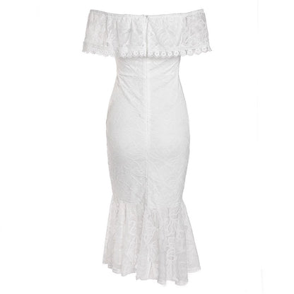Off-the-shoulder Lace Bodycon Sexy Evening Gown For Banquets