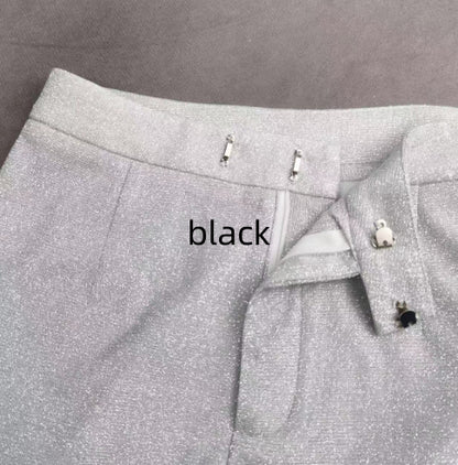 Glitter Suit Jacket Underwear Straight Leg Pants Suit