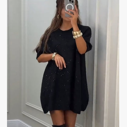 Long Short Sleeved T-shirt Round Neck Dress