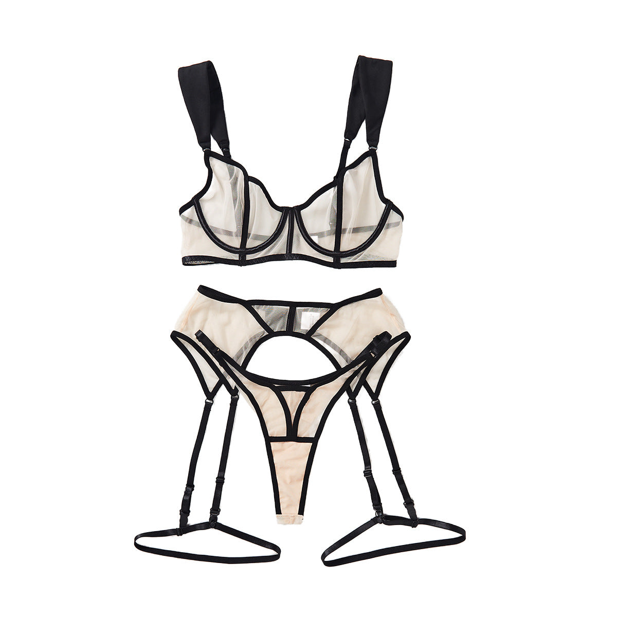 Four-piece Set Sexy And Comfortable See-through Mesh Underwear Suit