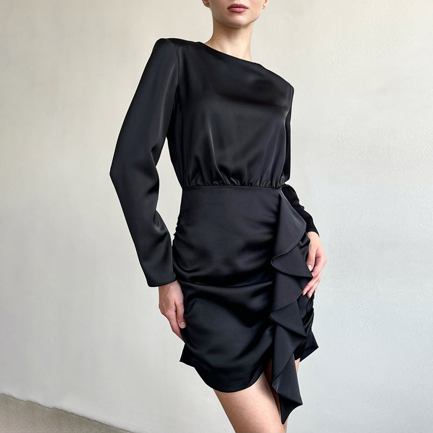 Elegant French-style Long-sleeve Dress For Women