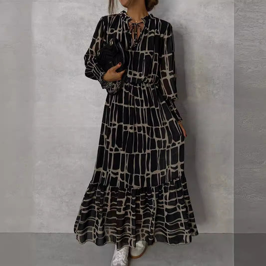 Autumn Long Sleeve Printed Dress