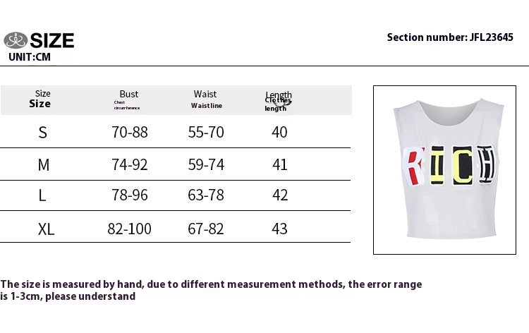 Street Style Women's Hot Girl Slim-fit Letters Vest Top