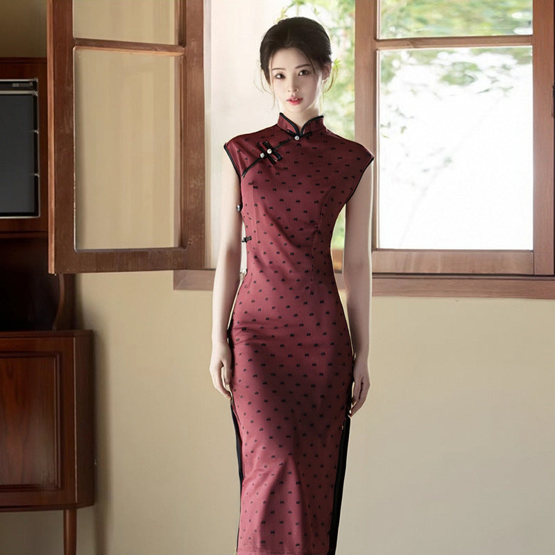 Fashionable Minimalist Chinese Style Design Slim Fit Womens Dress