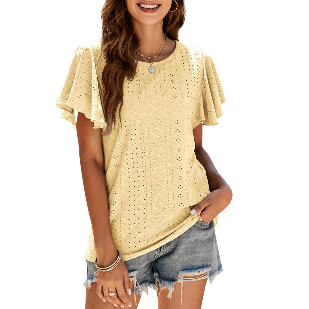FashionLadies Tunic Ruffle Sleeve Casual Top