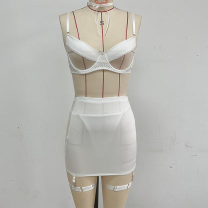 Women's Bra And Underwear Set Solid Color