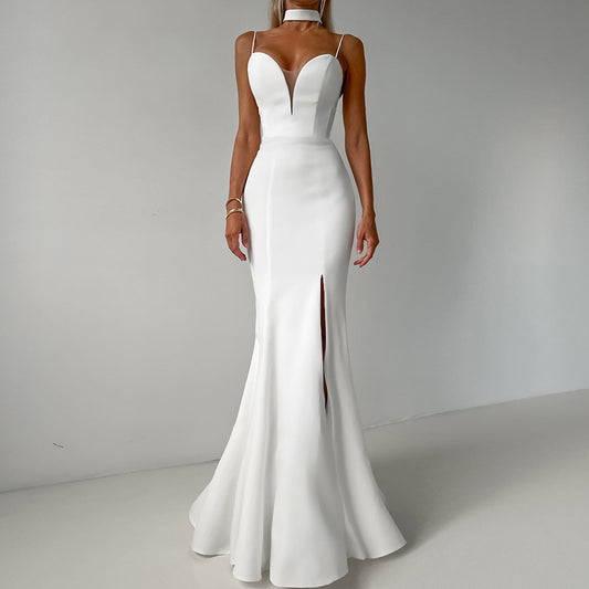 Womens White Sexy Strapless Tube Dress