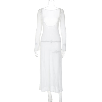 Elegant Floor-length Solid-color Versatile Dress