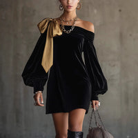 Womens Sexy Bodycon Tube Top With Contrasting Colors And Bow Detail
