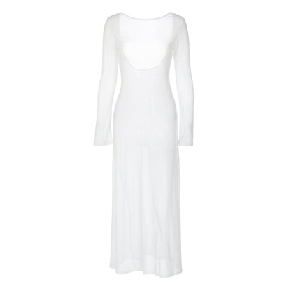 Elegant Floor-length Solid-color Versatile Dress