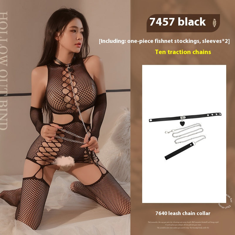 Open Crotch Mesh Body Stocking Underwear