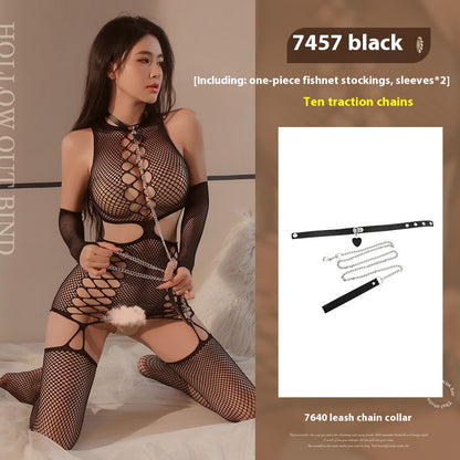 Open Crotch Mesh Body Stocking Underwear