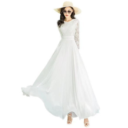 Womens Elegant Lace Hollow-Out Dress New Style