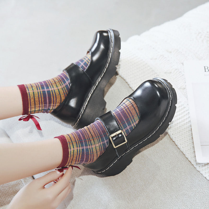 Women's Fashion Retro Buckle Mary Shoes