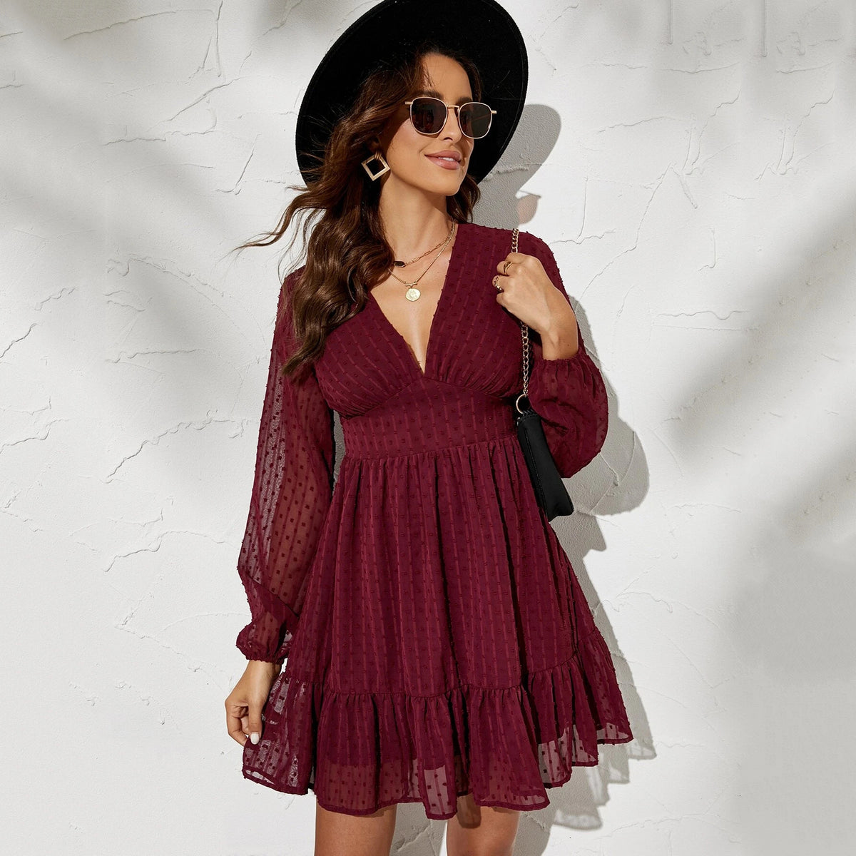 Elegant High-Waisted Commuter Dress For Women