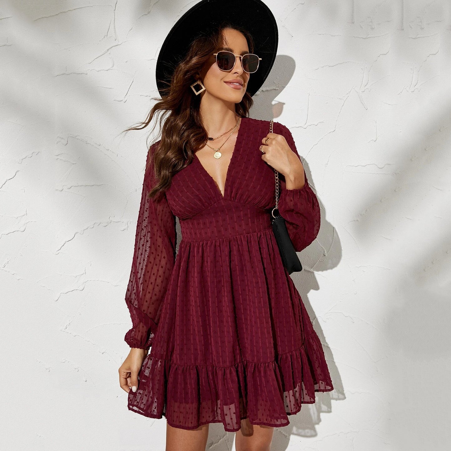 Elegant High-Waisted Commuter Dress For Women