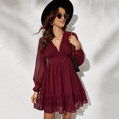 Elegant High-Waisted Commuter Dress For Women
