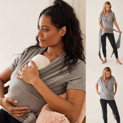 European And American Summer Maternal And Child DDMOMMY Short Sleeve Postpartum Nursing Top