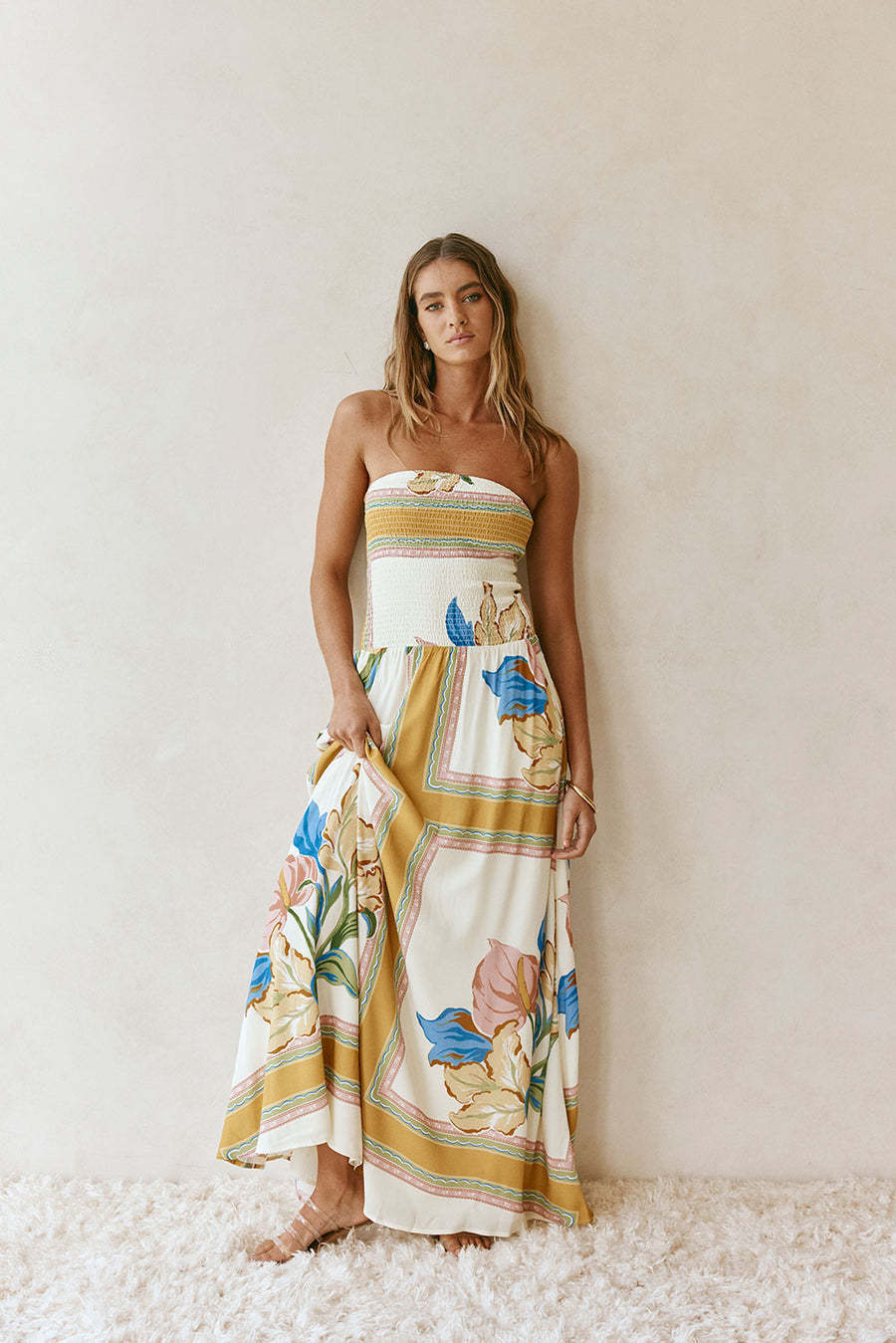 Fashion Loose Linen Sleeveless Tube Top Vacation Style Dress