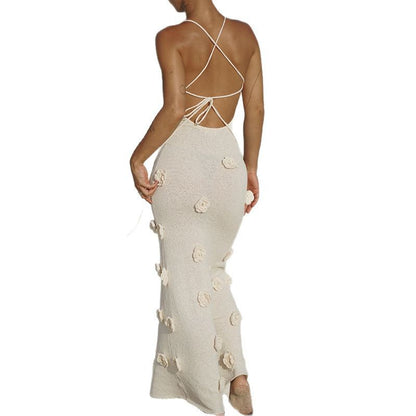 Womens Long Knitted Slip Dress