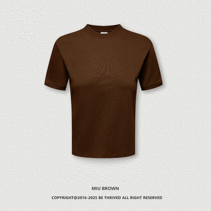 Long-staple Cotton Round Neck Casual Sports Short Sleeve Shoulder