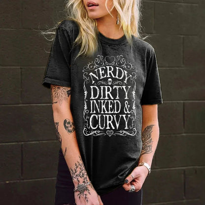 Pure Cotton Letter Print Short-sleeve Crew Neck T-shirt Top
