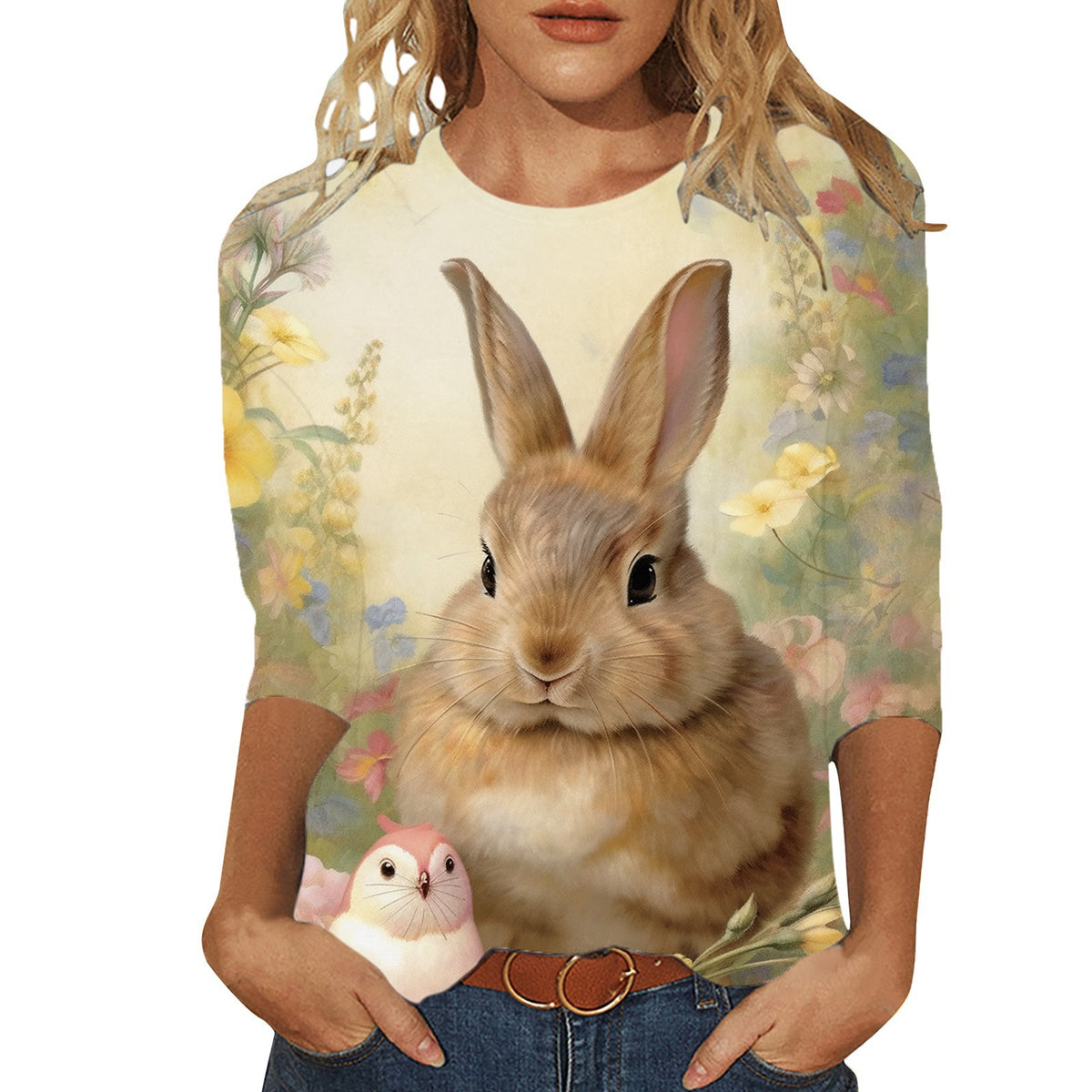 Women's Simple Printed Loose Casual Short Sleeve