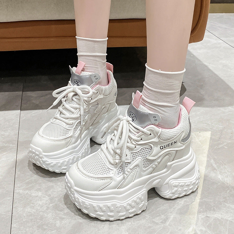 Mesh Breathable Platform Sports Casual Daddy Shoes