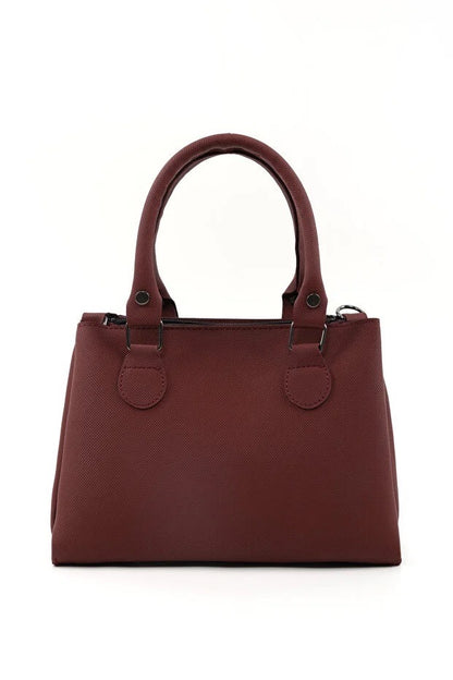 Brown Faux Leather Handbag