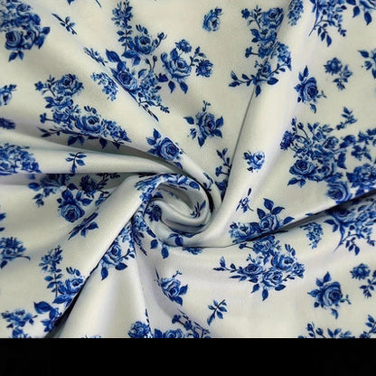 French-style Fashionable Puff-sleeved Floral Dopamine-chic Dress