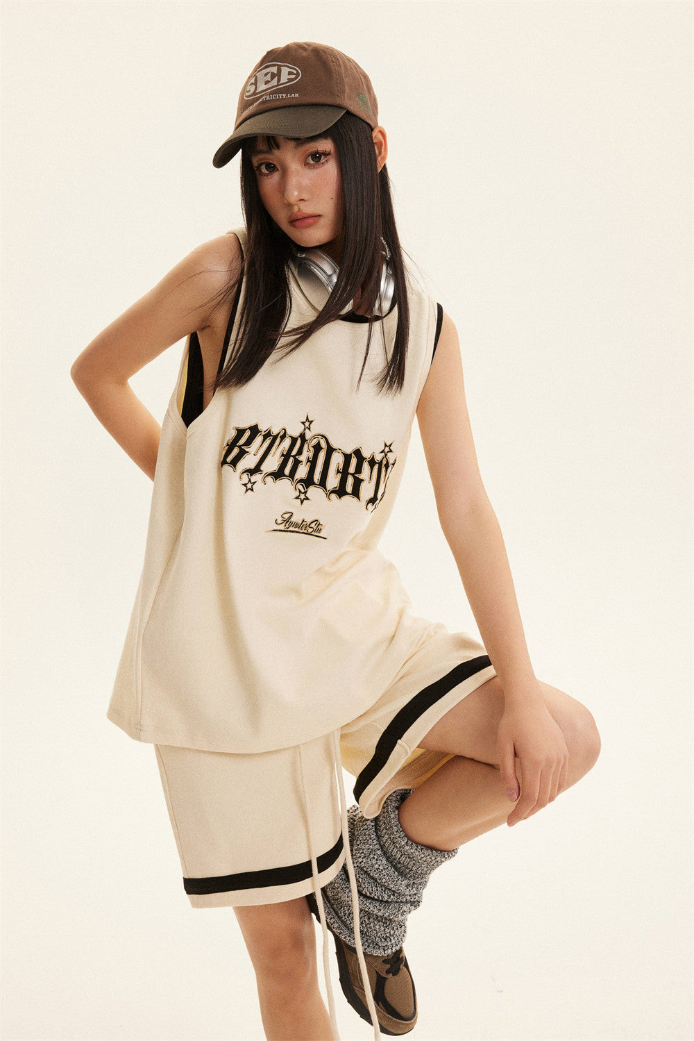 Fake Sports Vest Casual Letter Embroidered Loose Top
