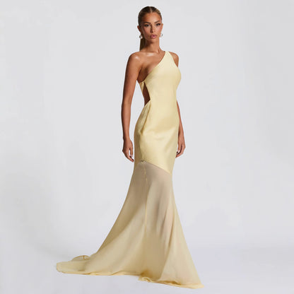 Womens Figure-hugging Mesh Maxi Dress With Tie-up Detailing