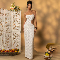 Womens Stylish Hollowed-out Slit Tube Dress