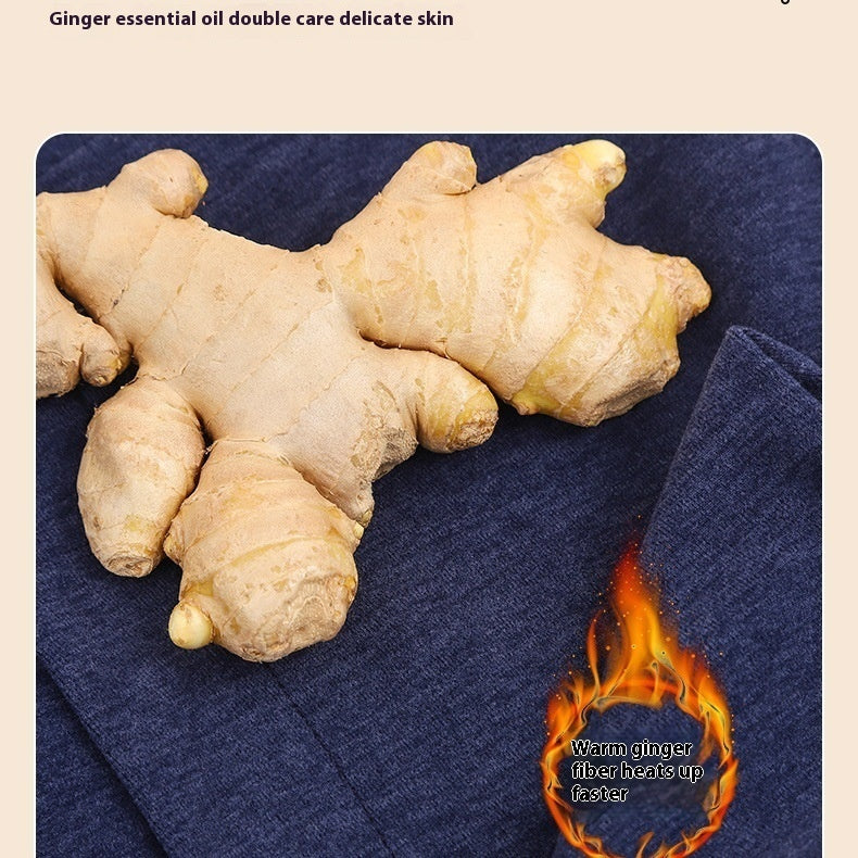 Ginger Heating Thermal Underwear High Elastic Slim Double-sided Brushed Long Johns